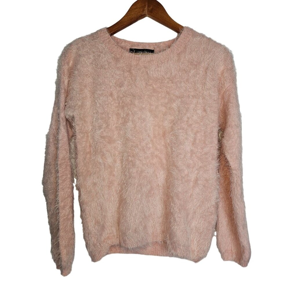 Forever 21 Women's Pink Eyelash Fuzzy Knit Sweater Size Small Barbiecore